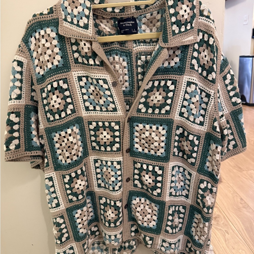Abercrombie & Fitch Crochet Patchwork Shirt